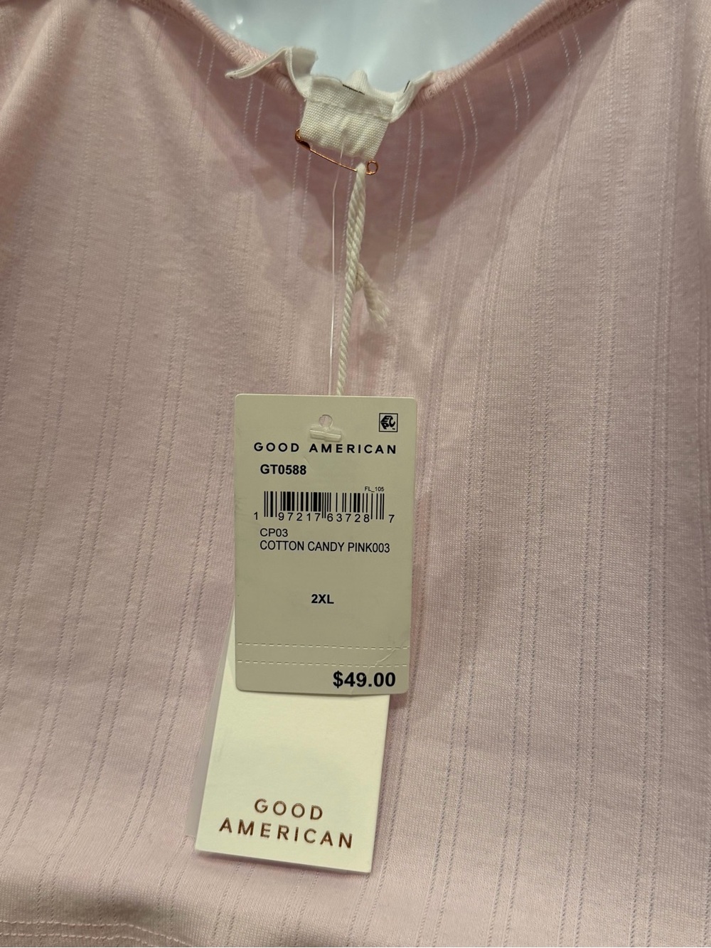 Good American Light Pink Ribbed Tank Top - Picture 5 of 5